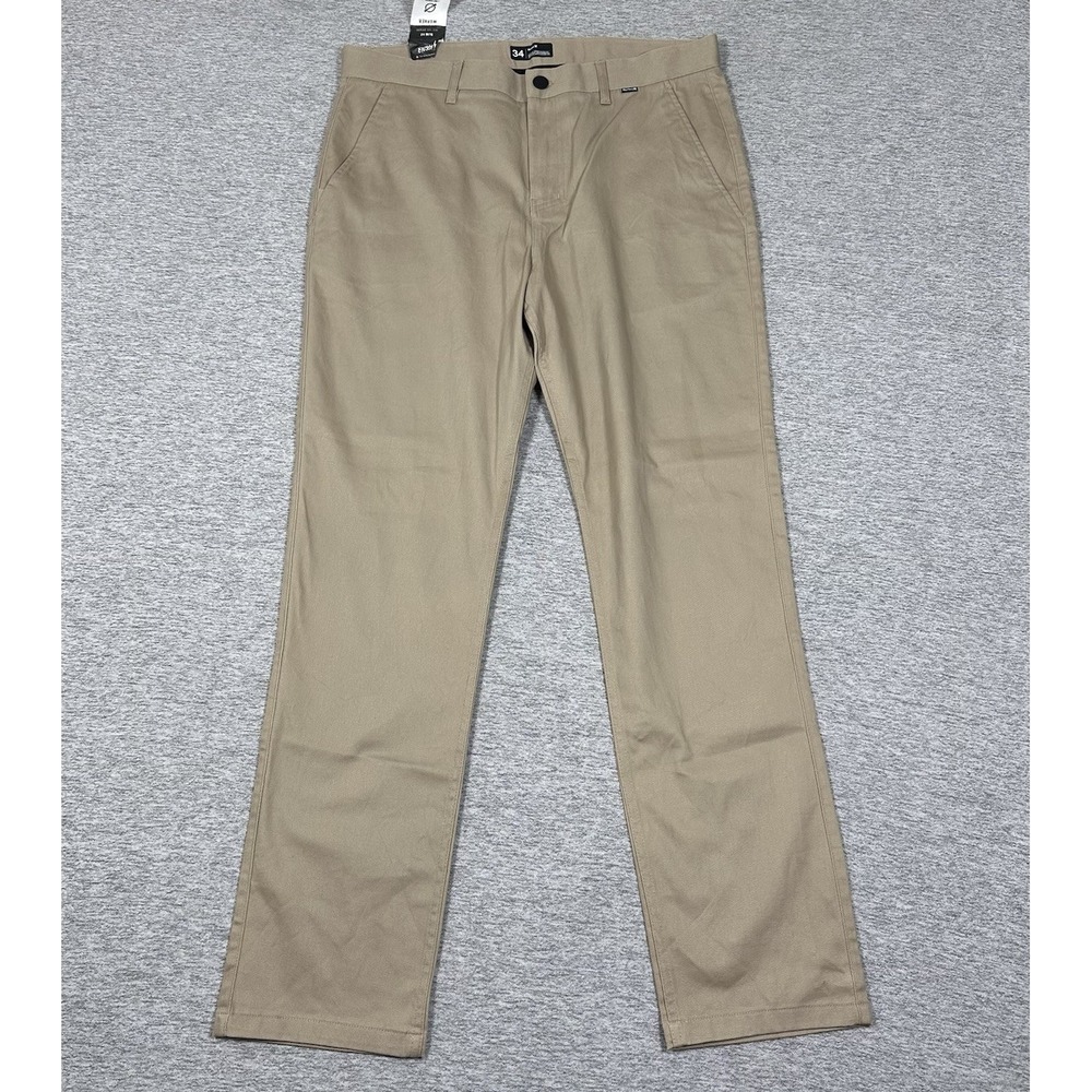 Hurley Pants Mens Size 34x33 Beige Worker Slim Fit Stretch Chino Workwear